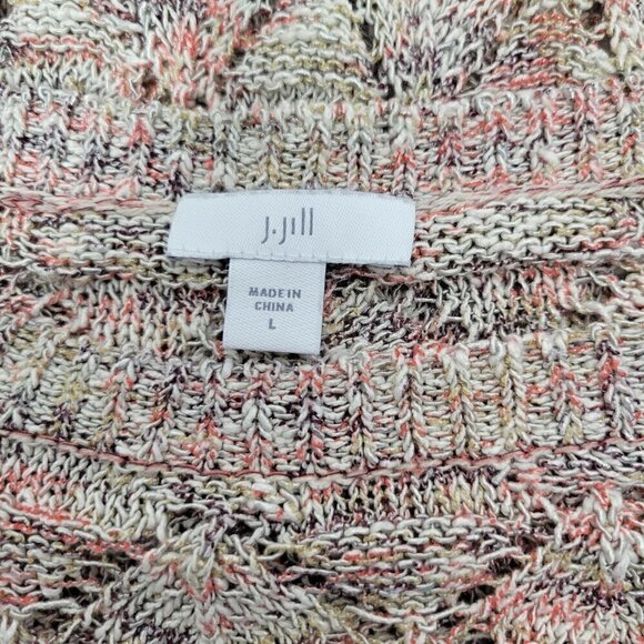 J. Jill Women's Pointelle Loose Knit 3/4 Sleeve Light Weight Sweater Size L - Picture 12 of 14